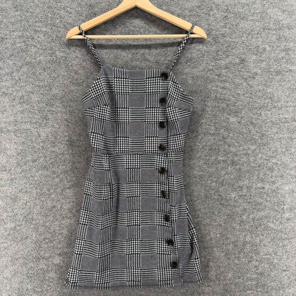 Wild Fable Dress Women M Medium Black Plaid Sheath Midi Sleeveless Zipper Casua